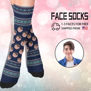 Custom Face Socks, Personalized Christmas Socks, Personalized Sock Photo for Men & Women,Socks with Faces,Dog Face on Socks, Christmas Gifts