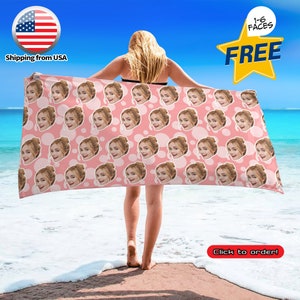 Custom Face Beach Towel: Personalized Photo Gift