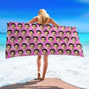Custom Face Beach Towel: Personalized Photo Gift, Quick Dry
