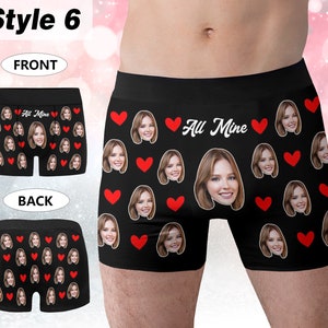 Personalisierte Boxer für Mann, benutzerdefinierte Gesichts Unterwäsche, lustiges Hochzeitsgeschenk für Bräutigam, beliebtes Jubiläumsgeschenk, Freund Geburtstagsgeschenk Style 6