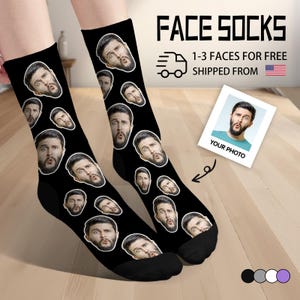 Custom Face Socks, Personalized Christmas Socks, Personalized Sock Photo for Men & Women,Socks with Faces,Dog Face on Socks, Christmas Gifts