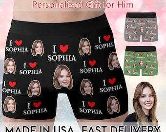 Personalized Boxers Briefs With Photo,Custom Underwear With Face, Gift For Him Gift For Husband,Boyfriend, Wedding gift, Valentine's day