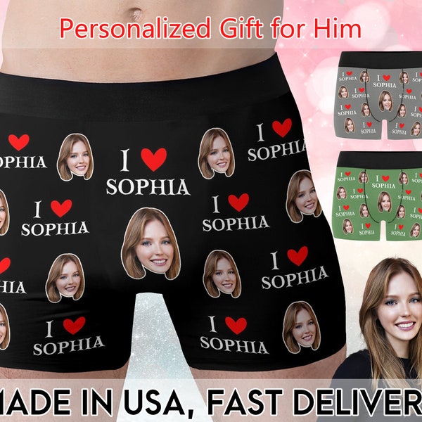 Personalized Boxers Briefs With Photo,Custom Underwear With Face, Gift For Him Gift For Husband,Boyfriend, Wedding gift, Valentine's day