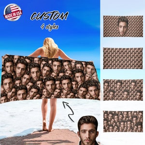 Personalized Face Beach Towel: Custom Photo Gift for Vacation