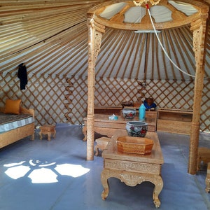 Mongolian Yurt with Furnitures, Handmade Traditional Mongolian Ger for Camping, AirBnB Renting, Backyard Retreating, and Off-grid Living image 9