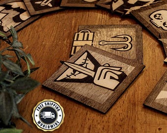 Rainbow Six Siege Coasters - Wood Coaster Set Gaming Decor - R6 Siege Gift for Gamer
