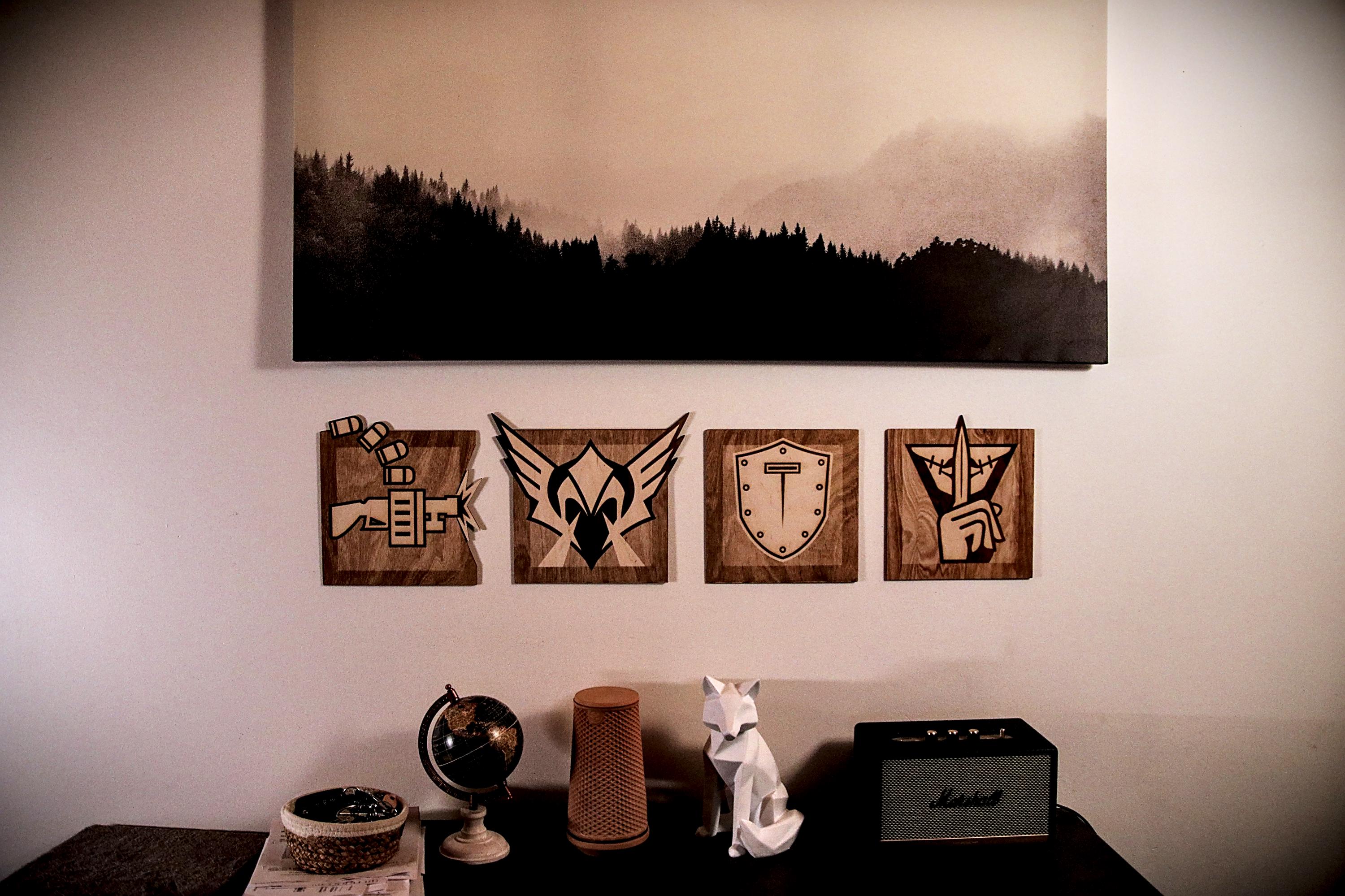 Wood Wall Decor R6 Operators Logo - Rainbow Six Siege