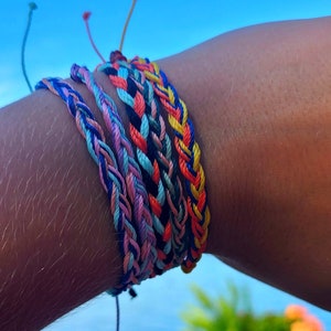 Customizable Braided Waterproof Adjustable Bracelet | Summer Bracelet | Pura Vida Style Bracelet