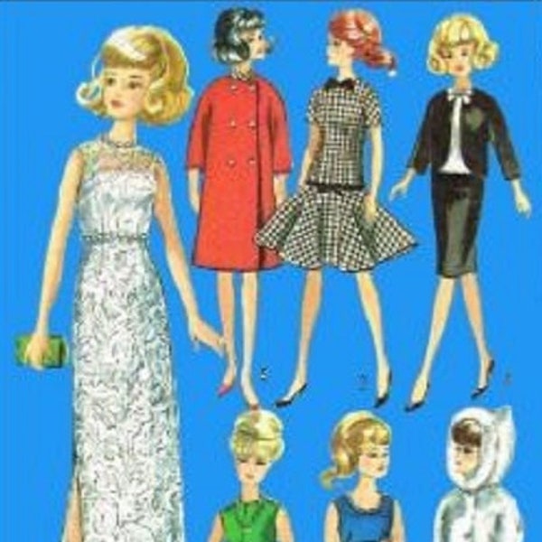 PDF Vintage Barbie 11-1/2" Sewing Pattern | Wardrobe Clothes for Dolls 11-1/2" | ENGLISH | Digital Download