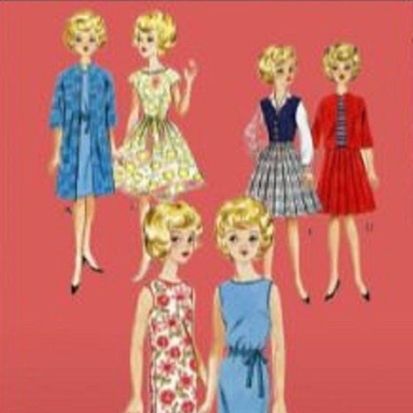 PDF Vintage Dolls 12" Sewing Pattern | Wardrobe Clothes for Dolls 12" | ENGLISH | Digital Download