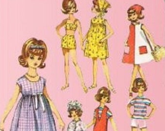 Patron de couture PDF poupées vintage 12" | Vêtements de garde-robe pour poupées 12" | ANGLAIS | Téléchargement numérique