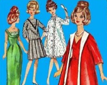 PDF vintage Barbie 11-1/2" Patron de couture | Vêtements de garde-robe pour poupées 11-1/2" | ANGLAIS | Téléchargement numérique