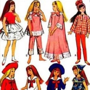 PDF Vintage Dolls 9&quot; Sewing Pattern | Wardrobe Clothes for Dolls 9&quot; | ENGLISH | Digital Download