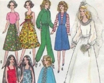Patron de couture PDF Barbie vintage 11-1/2"-12-1/2" | Garde-robe pour poupées 11-1/2" - 12-1/2" | FRANÇAIS | Téléchargement numérique