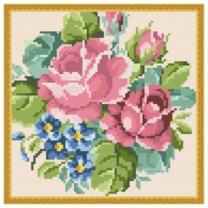PDF Antique Sampler Counted Vintage Cross Stitch Pattern | Berlin Woolwork | Vintage Scheme | Reproduction Scheme Cross Stitch 19th century