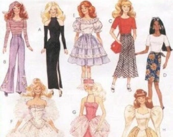 PDF Vintage Barbie 11-1/2" Sewing Pattern | Wardrobe Clothes for Dolls 11-1/2" | ENGLISH | Digital Download