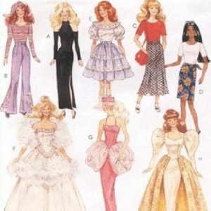 PDF Vintage Barbie 11-1/2" Sewing Pattern | Wardrobe Clothes for Dolls 11-1/2" | ENGLISH | Digital Download