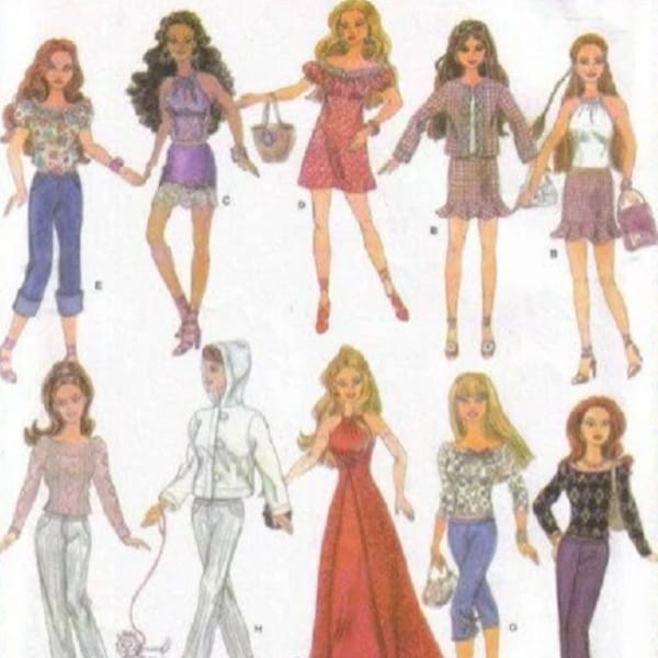 PDF Vintage Barbie 11-1/2" Sewing Pattern | Wardrobe Clothes for Dolls 11-1/2" | ENGLISH | Digital Download