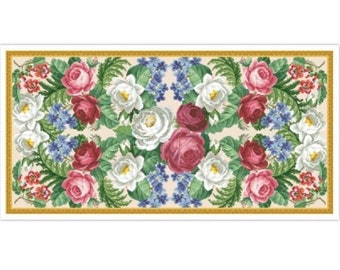 PDF Antique Sampler Counted Vintage Cross Stitch Pattern | Berlin Woolwork | Vintage Scheme | Reproduction Scheme Cross Stitch 19th century