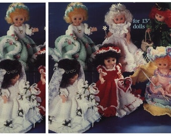 PDF vintage Dolls 13" Crochet Pattern | Robes Crochet Pattern for Dolls 13" | ANGLAIS | Téléchargement numérique