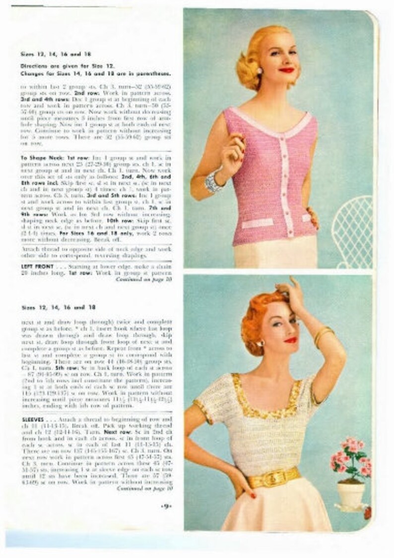 PDF Vintage Knitting and Crochet Pattern Vintage Knitting Etsy