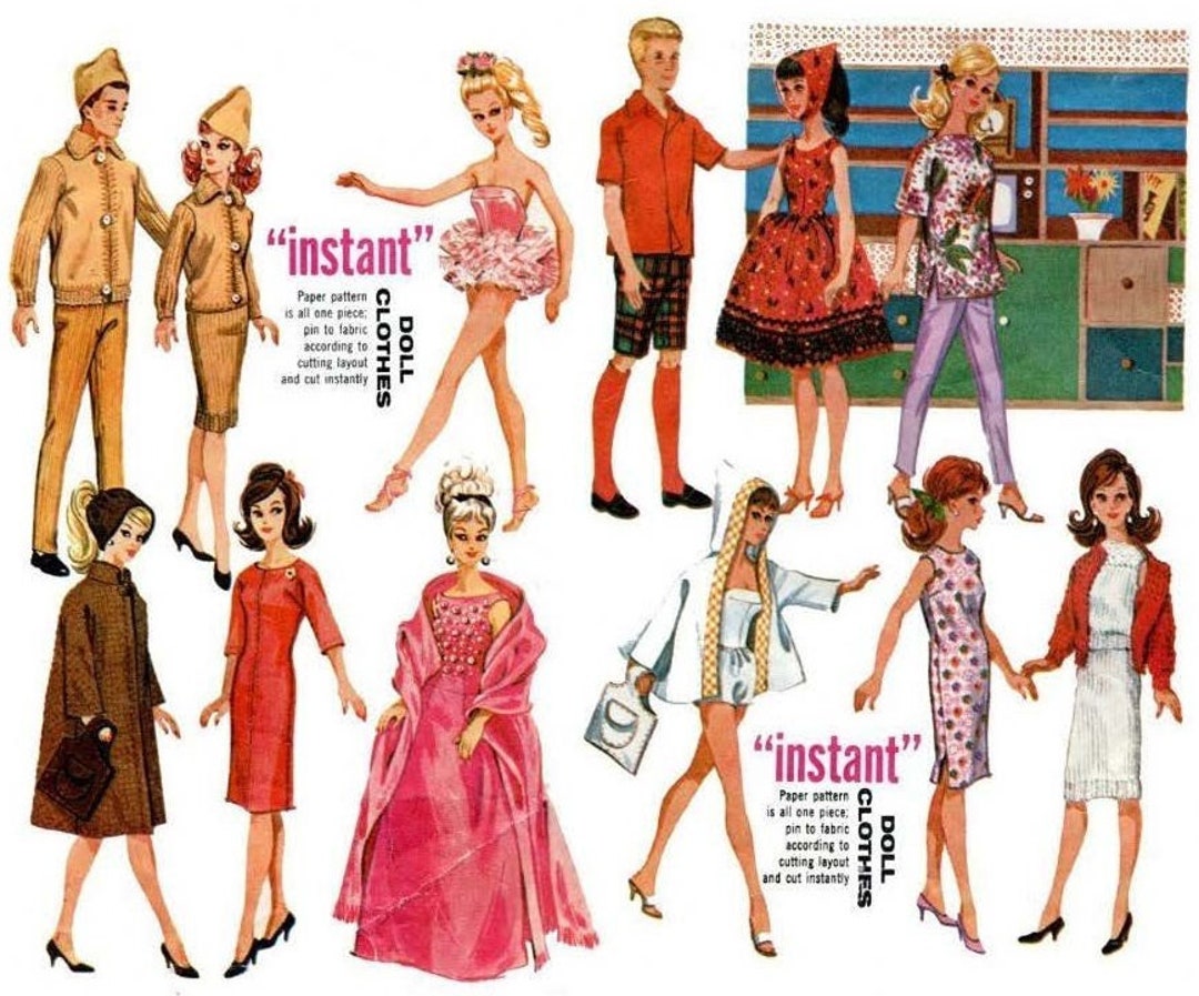 PDF Vintage Fashion Dolls 11-1/2" - 12" Sewing Pattern | Wardrobe ...