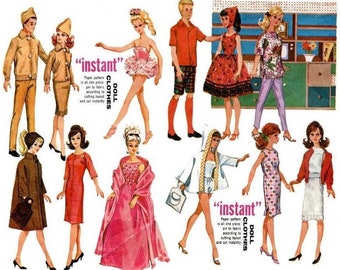 PDF Vintage Barbie and Ken 11-1/2" - 12" Sewing Pattern | Wardrobe Clothes for Dolls 11-1/2" - 12"  | ENGLISH | Digital Download