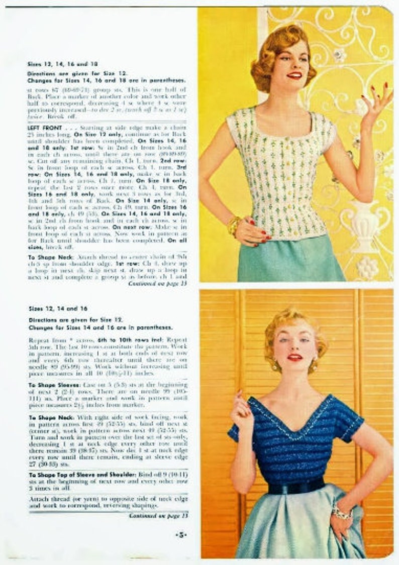 PDF Vintage Knitting and Crochet Pattern Vintage Knitting Etsy