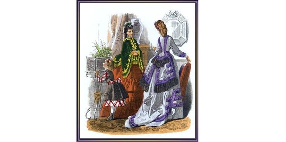 PDF Counted Vintage Cross Stitch Pattern | Victorian Lady | Victorian Fashion | Highly Detailed Cross Stitch Pattern | Digital Download