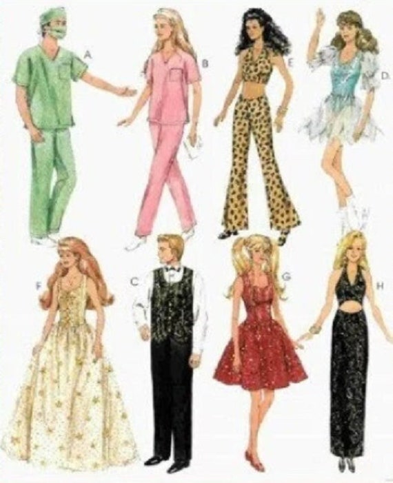 Buy PDF Vintage Barbie Sewing Pattern Wardrobe Clothes for Dolls