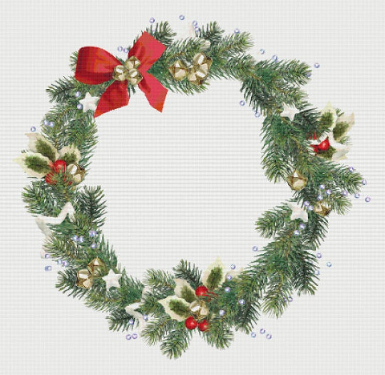 PDF Counted Cross Stitch Pattern Wreath Christmas 5 Etsy