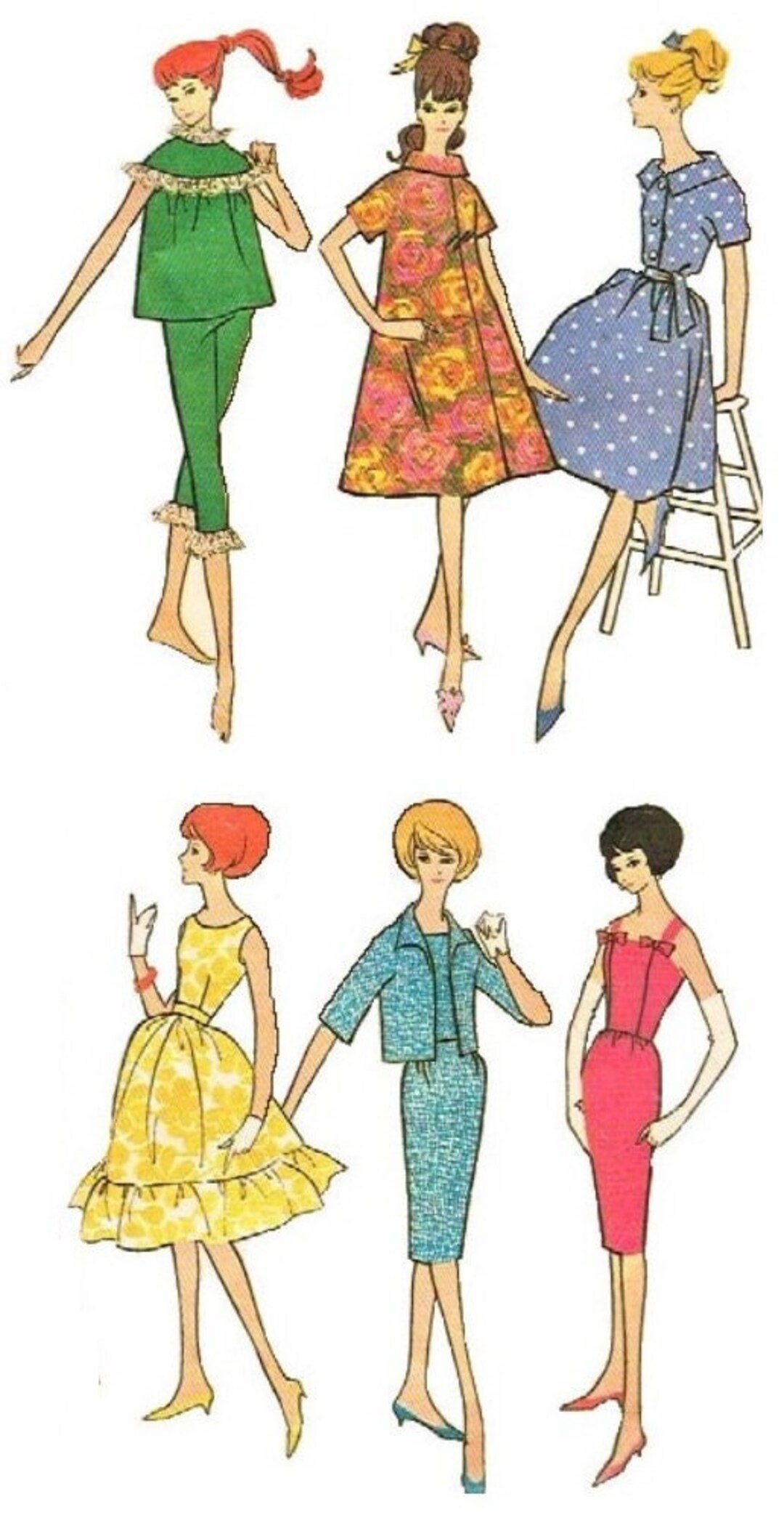 PDF Vintage Fashion Dolls 11-1/2" Sewing Pattern | Wardrobe Clothes for ...