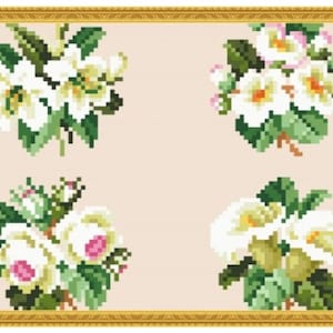 PDF Antique Sampler Counted Vintage Cross Stitch Pattern | Berlin Woolwork | Vintage Scheme | Reproduction Scheme Cross Stitch 19th century