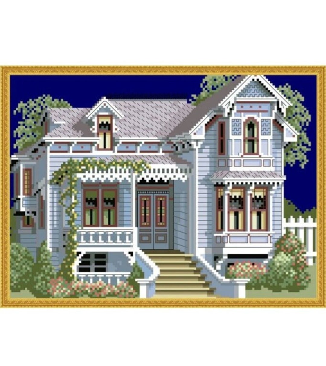 Victorian Cross Pattern PDF Counted Vintage Cross Stitch Pattern | Victorian House | Scheme ...