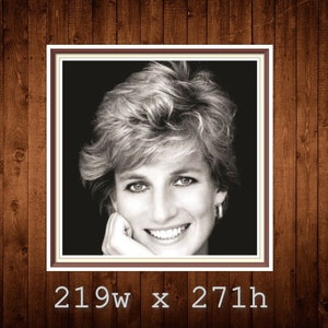 In Memory of Princess Diana | PDF Cross Stitch Pattern | Counted Vintage Highly Detailed Cross Stitch Pattern | 219w x 271h stitches