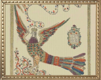 PDF Geteld Vintage Kruissteek Patroon | Sirin | Anoniem 1881 | 4 Maten | Zeer gedetailleerd kruissteekpatroon