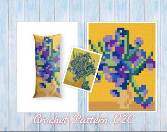 かぎ針編みの絵画：ひまわり、ゴッホ風の3Dミニアート - パターン