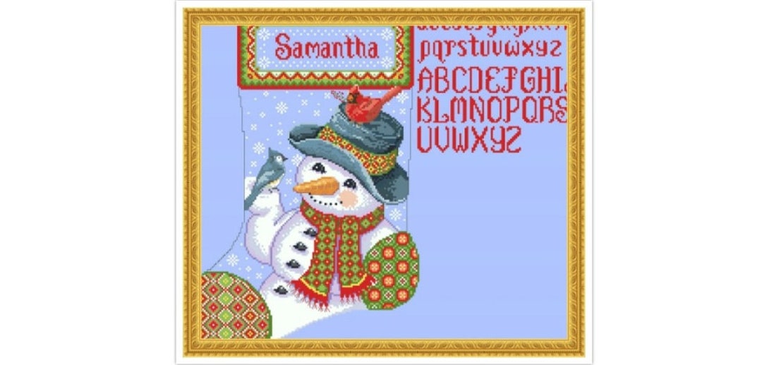 PDF Vintage Cross Stitch Pattern Christmas Stocking Scheme Etsy