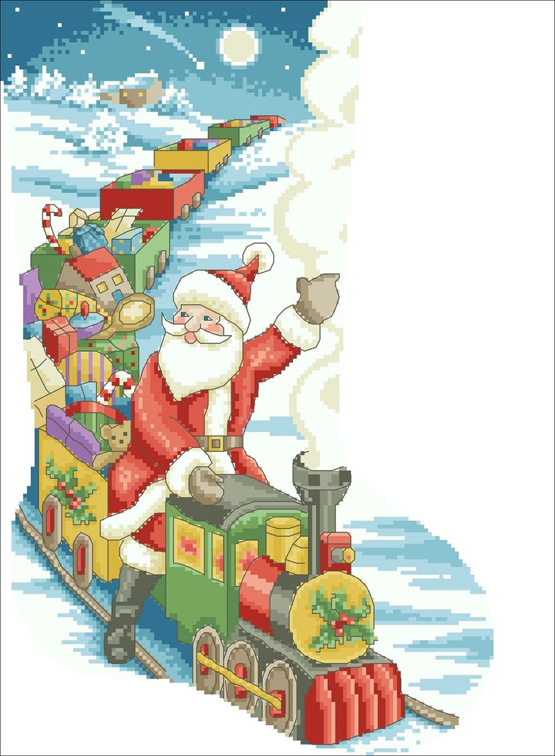 PDF Vintage Cross Stitch Pattern Christmas Stocking Scheme Etsy