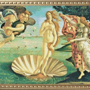 PDF Counted Vintage Cross Stitch Pattern | Art | The Birth of Venus | Sandro Botticelli from 1483 to 1485 | 6 Sizes | Highly Detailed Stitch