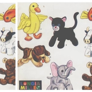 PDF Vintage Simplicity 8521 Bean Bag Animals 5" Sewing Pattern | English | Digital Download