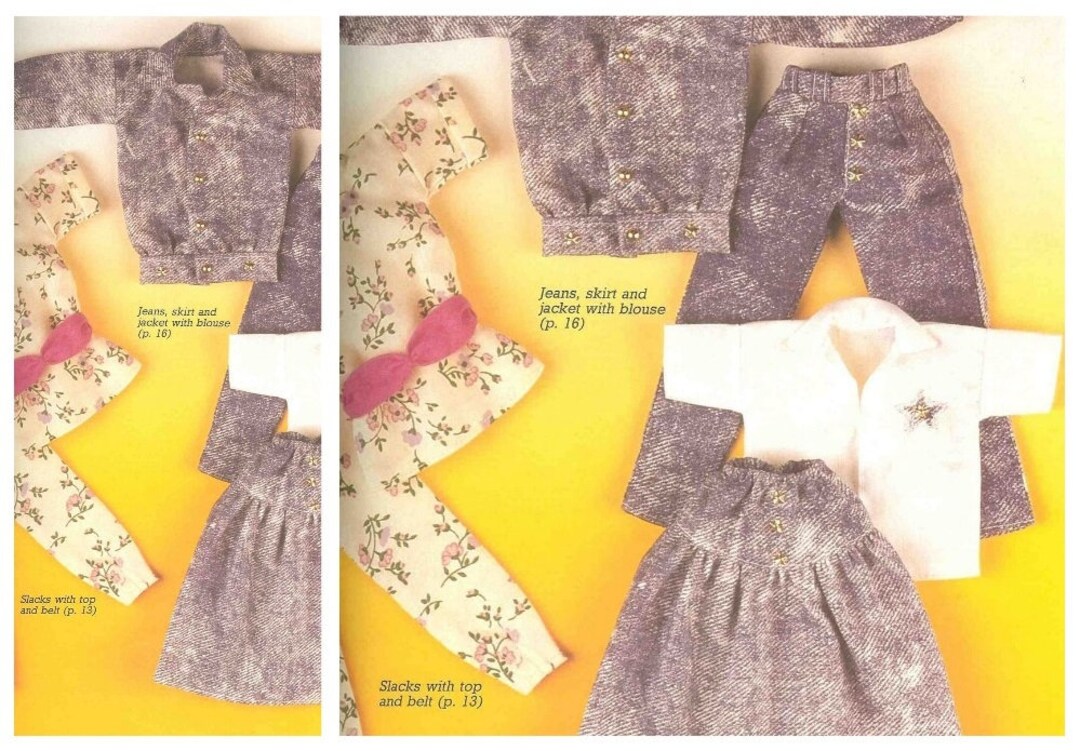 PDF Vintage Fashion Dolls 11-1/2" Sewing Pattern | Wardrobe Clothes for ...