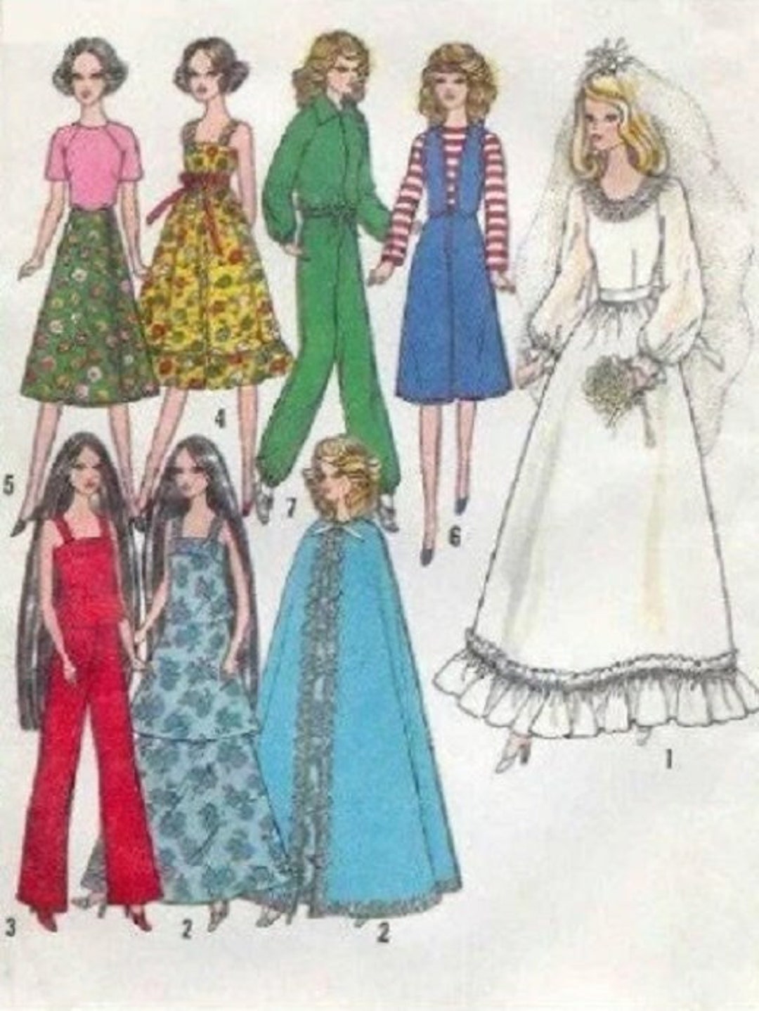 PDF Vintage Fashion Dolls 11-1/2" - 12-1/2" Sewing Pattern | Wardrobe ...