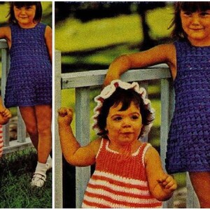 PDF Vintage Crochet Pattern | Toddlers Dress and Hat | Jumper Set | ENGLISH | Digital Download
