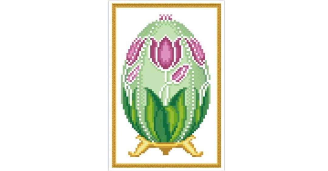 PDF Vintage Cross Stitch Pattern | Easter | Faberge Egg Scheme Cross ...