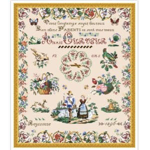PDF Antique Sampler Counted Vintage Cross Stitch Pattern | Berlin Woolwork | Vintage Scheme | Reproduction Scheme Cross Stitch 19th century