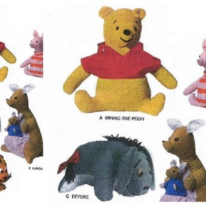 PDF Vintage Winnie Pooh and Friends Sewing Pattern ENGLISH Digital Download image 1