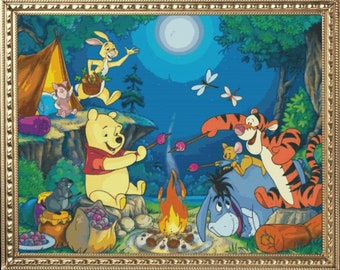 PDF Counted Cross Stitch Pattern | Winnie the Pooh and his Friends | 5 Sizes | Highly Detailed Cross Stitch Pattern