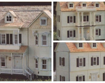 PDF Vintage Pattern Building a Dollhouse 3 Stiyles - Victorian, Colonial, Georgian | 1" to 1" Scale | ENGLISH | Digital Download