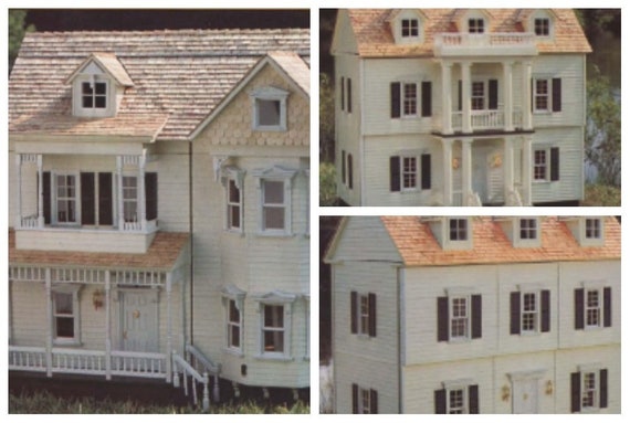 PDF Vintage Pattern Building a Dollhouse 3 Stiyles - Victorian, Colonial, Georgian | 1" to 1" Scale | ENGLISH | Digital Download